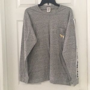 🧿#1 Long sleeve tee w/ ribbon arms & sequin dog